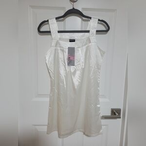 Luxurious White Satin Chemise